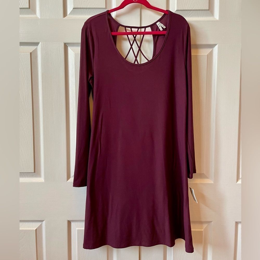 Mudd Deep Purple Long Sleeve T-shirt Dress NEW S-XL